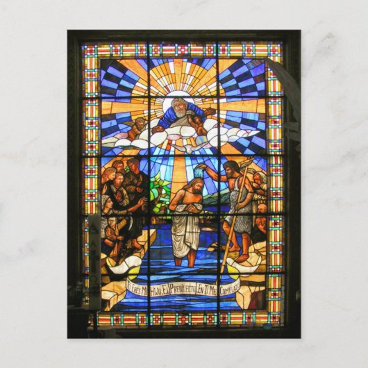 Het aptisme van Christus - Glas in lood - Briefkaa Briefkaart (Voorkant)