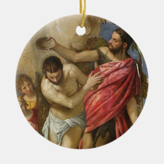 Het aptisme van Christus Keramisch Ornament (Voorkant)