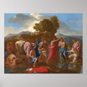 Het aptisme van Christus - Nicolas Poussin Fine Ar Poster