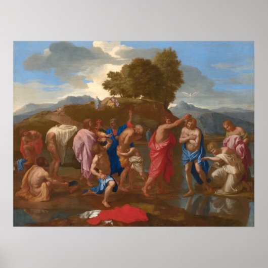 Het aptisme van Christus - Nicolas Poussin Fine Ar Poster (Voorkant)