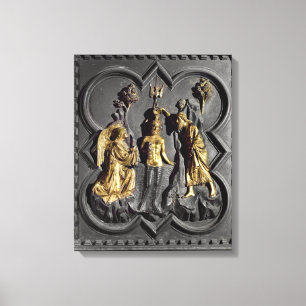 Het aptisme van Christus, paneel Canvas Afdruk