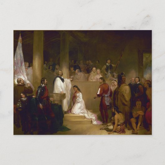 Het aptisme van Pocahontas door John Gadsby Chapma Briefkaart (Voorkant)