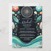 Het Aqua Sand Work Stacked Zeeen Vrijgezellenfeest Kaart (Voorkant)