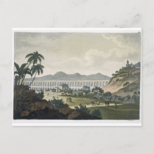 Het aquaduct in Rio de Janeiro (kleurengraving) Briefkaart