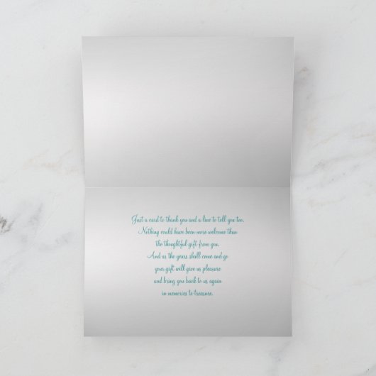 Het aquamarijn en het Zilver danken u kaarden Bedankkaart (Binnen)