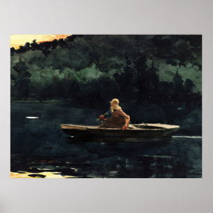 Het aquarelschilderij The Rise van Winslow Homer Poster
