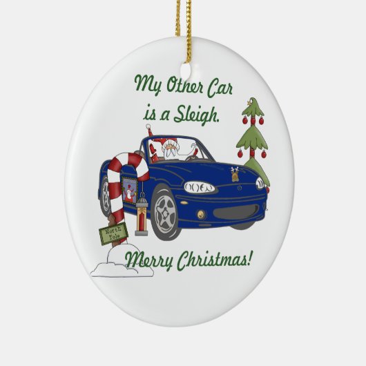 Het ar-Blauw van de kerstman Keramisch Ornament (Rechts)