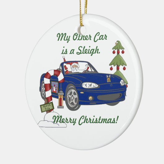 Het ar-Blauw van de kerstman Keramisch Ornament (Links)