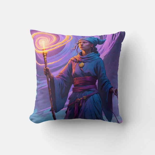 Het Arcane Pad – Fantasie Tovenaars Kunst Worp Kus Kussen (Voorkant)