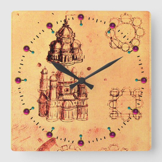 HET ARCHITECTURALE PROJECT VAN DE RENAISSANCE, VIERKANTE KLOK (Voorkant)