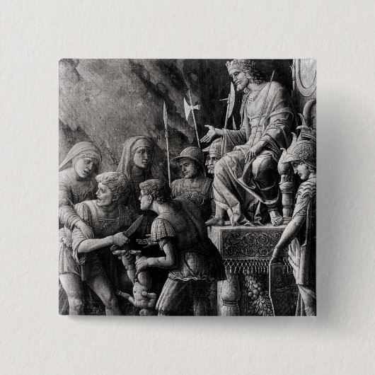 Het arrest Solomon Vierkante Button 5,1 Cm (Voorkant)