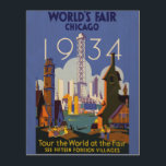 Het  Art Deco Chicago 1934 World's Fair Poster<br><div class="desc">Ik vond dit mooie Vintage Chicago 1934 World's Fair Poster en dacht dat het een geweldige briefkaart zou maken. Ook beschikbaar als kunstdruk.</div>