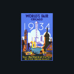 Het  Art Deco Chicago 1934 World's Fair Poster Canvas Afdruk<br><div class="desc">Ik vond dit mooie Vintage Chicago 1934 World's Fair Poster en dacht dat het een geweldige briefkaart zou maken. Ook beschikbaar als kunstdruk.</div>