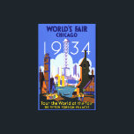 Het  Art Deco Chicago 1934 World's Fair Poster Canvas Afdruk<br><div class="desc">Ik vond dit mooie Vintage Chicago 1934 World's Fair Poster en dacht dat het een geweldige briefkaart zou maken. Ook beschikbaar als kunstdruk.</div>