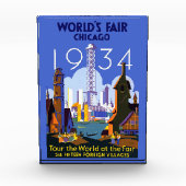 Het  Art Deco Chicago 1934 World's Fair Poster Fotoblokken (Voorkant)