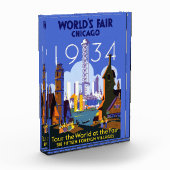 Het  Art Deco Chicago 1934 World's Fair Poster Fotoblokken (Links)