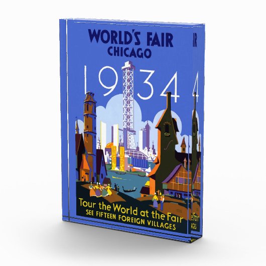 Het  Art Deco Chicago 1934 World's Fair Poster Fotoblokken (Rechts)