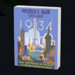 Het  Art Deco Chicago 1934 World's Fair Poster Houten Kist Print<br><div class="desc">Ik vond dit mooie Vintage Chicago 1934 World's Fair Poster en dacht dat het een geweldige briefkaart zou maken. Ook beschikbaar als kunstdruk.</div>