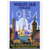 Het  Art Deco Chicago 1934 World's Fair Poster Klembord (Achterkant)