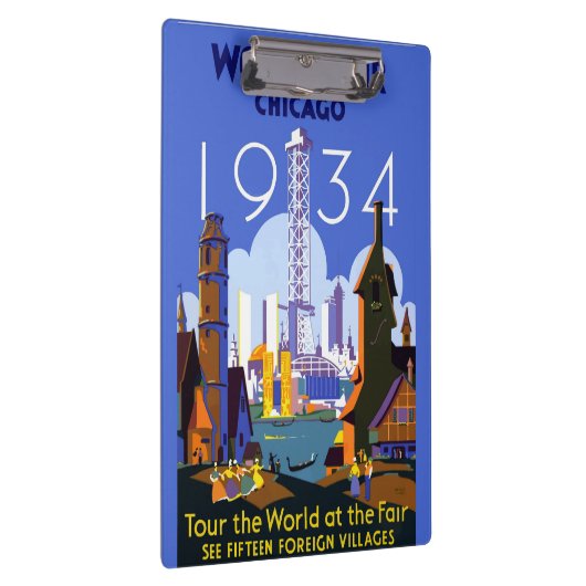 Het  Art Deco Chicago 1934 World's Fair Poster Klembord (Rechts)