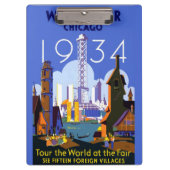 Het  Art Deco Chicago 1934 World's Fair Poster Klembord (Voorkant)