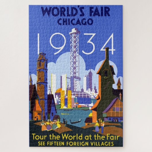 Het  Art Deco Chicago 1934 World's Fair Poster Legpuzzel (Verticaal)