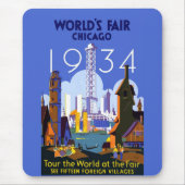 Het  Art Deco Chicago 1934 World's Fair Poster Muismat (Voorkant)