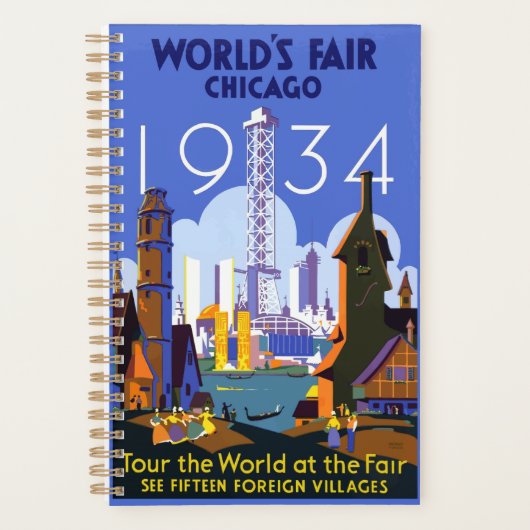 Het  Art Deco Chicago 1934 World's Fair Poster Planner (Voorkant)