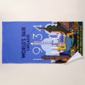 Het  Art Deco Chicago 1934 World's Fair Poster Strandlaken (Voorkant)