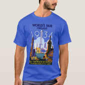 Het Art Deco Chicago 1934 World's Fair Poster T-shirt (Voorkant)