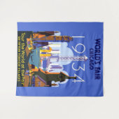 Het  Art Deco Chicago 1934 World's Fair Poster Wandkleed (Voorkant (horizontaal))