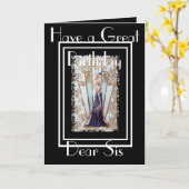 HET ART DECO HEEFT EEN GROOT WENSKAART VAN SIS VAN KAART (Gele Bloem)