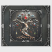 Het Art Deco ontwerp van de Boom des Levens Cadeaupapier (Vlak)