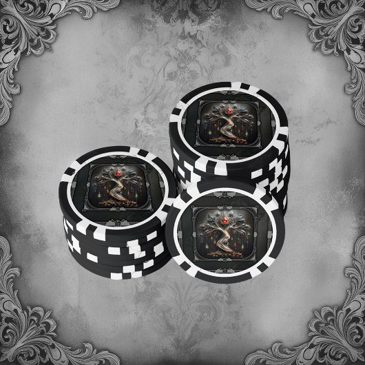 Het Art Deco ontwerp van de levensboom. Poker Chips