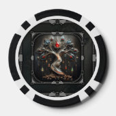 Het Art Deco ontwerp van de levensboom. Poker Chips (Achterkant)