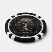 Het Art Deco ontwerp van de levensboom. Poker Chips (Enkel)