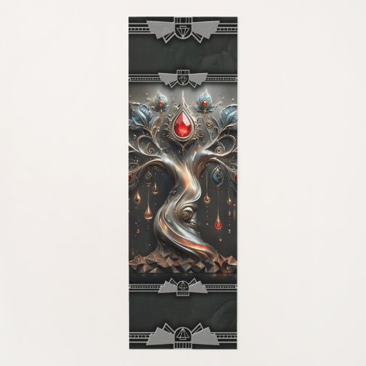 Het Art Deco ontwerp van de levensboom. Yogamat (Voorkant)