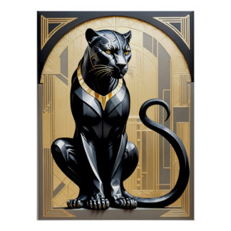Het Art Deco Panther Poster. Perfect Poster