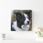 Het Art. van border collie Vierkante Klok (Huis)