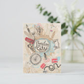 Het Art. van de Krabbel van de Stad van Londen Briefkaart (Staand voorkant)