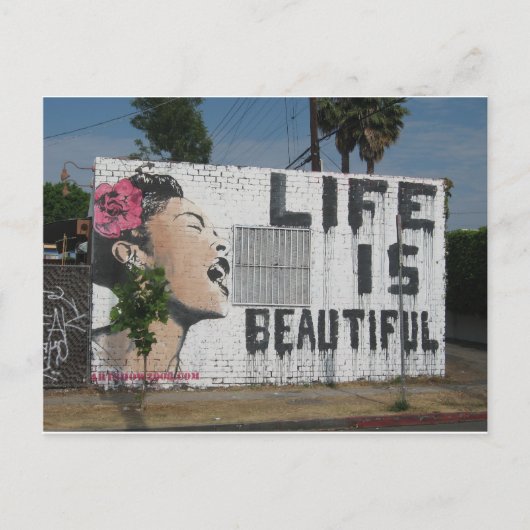 Het Art. van de Straat van Billie Holiday Feestdagenkaart (Voorkant)