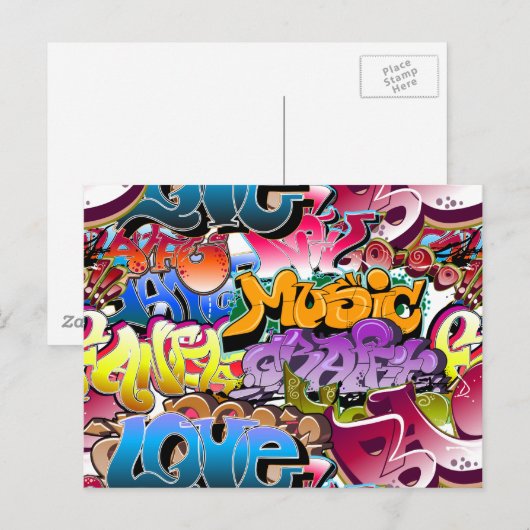 Het Art. van de Straat van Graffiti Briefkaart (Voorkant / Achterkant)