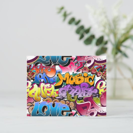 Het Art. van de Straat van Graffiti Briefkaart (Staand voorkant)