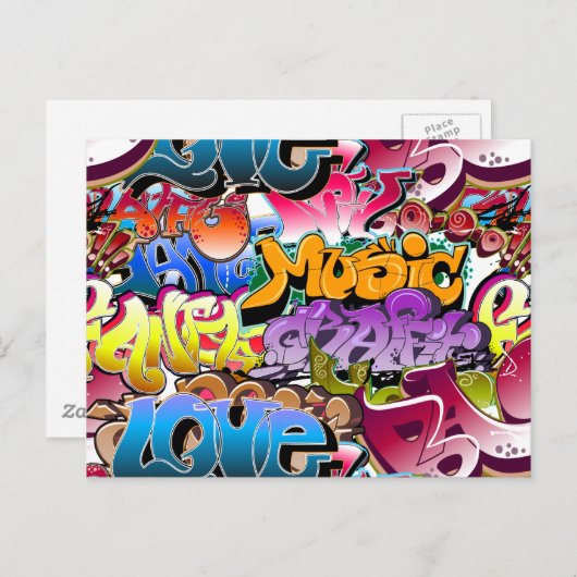 Het Art. van de Straat van Graffiti Briefkaart (Voorkant / Achterkant)