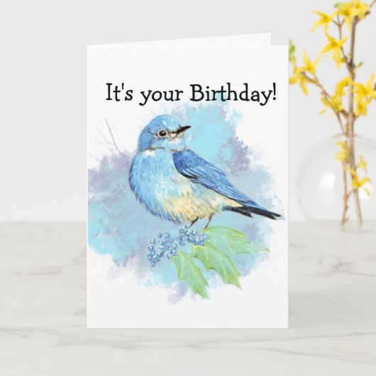 Het Art. van de Vogel van de Tuin van de Sialia Kaart (Gele Bloem)