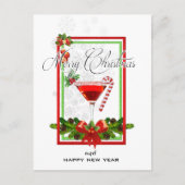 Het Art. van de Waterverf van de Cocktail van Feestdagenkaart (Voorkant)