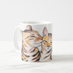 Het Art. van de Waterverf van twee Katten van Koffiemok