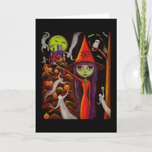 Het Art. van Halloween van de Uil van de Pompoenen Kaart