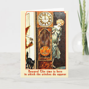 Het art. van Halloween van het Spookuur Vintage Kaart