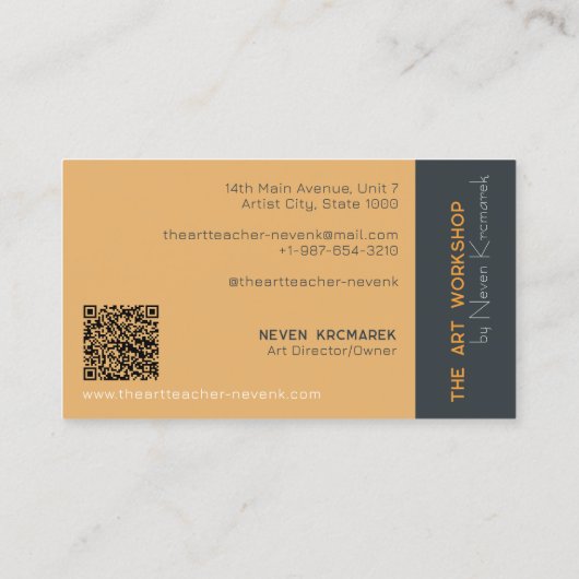 Het Art Workshop Yellow Artist Visitekaartje (Achterkant)